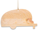 Happy Camper Christmas White 5 x 2.7 Wood Christmas Hanging Figurine Ornament