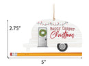 Happy Camper Christmas White 5 x 2.7 Wood Christmas Hanging Figurine Ornament