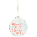 P. Graham Dunn Mermaid Kisses Christmas Wishes Nautical Blue 3 x 3 Wood Figurine Ornament