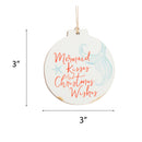 P. Graham Dunn Mermaid Kisses Christmas Wishes Nautical Blue 3 x 3 Wood Figurine Ornament