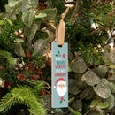 Ive Got Grandma Santa Blue Stripe 6 x 1.5 Wood Holiday Hanging Ornament