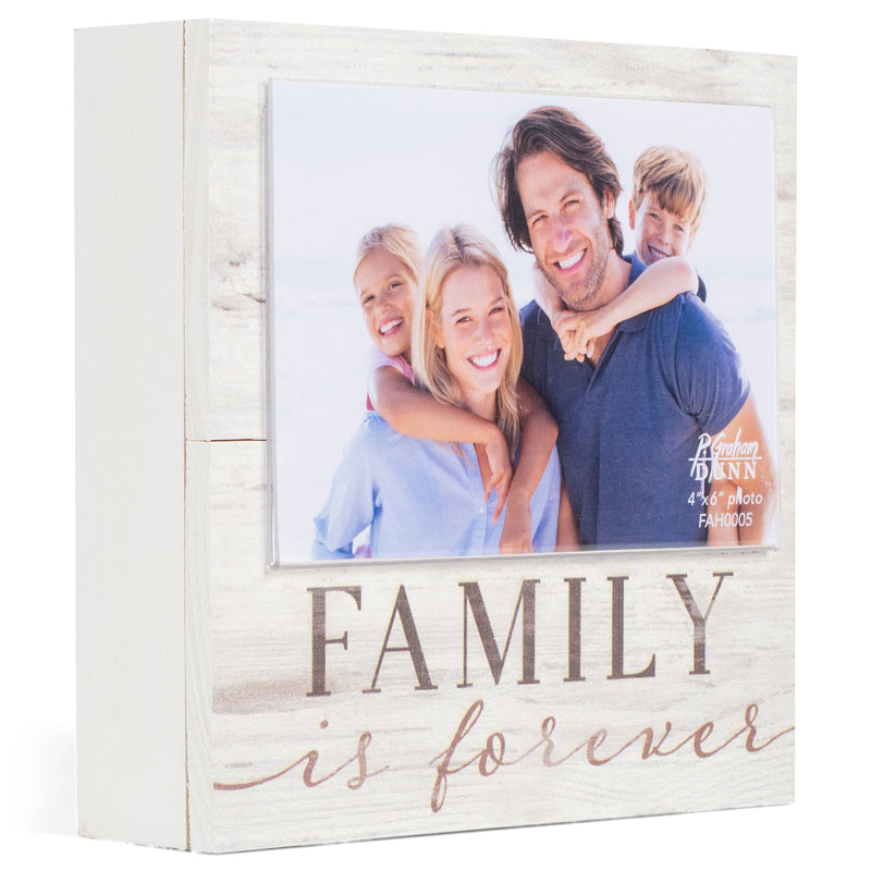 P. Graham Dunn Family is Forever Natural 7 x 7 Wood Box Wall Photo Frame Plaque