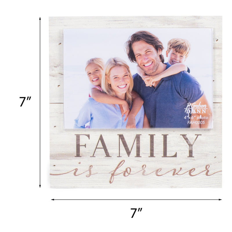 P. Graham Dunn Family is Forever Natural 7 x 7 Wood Box Wall Photo Frame Plaque