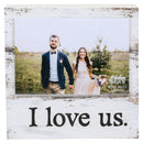 P. Graham Dunn I Love Us Whitewash 7 x 7 Wood Box Wall Photo Frame Plaque