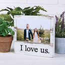 P. Graham Dunn I Love Us Whitewash 7 x 7 Wood Box Wall Photo Frame Plaque