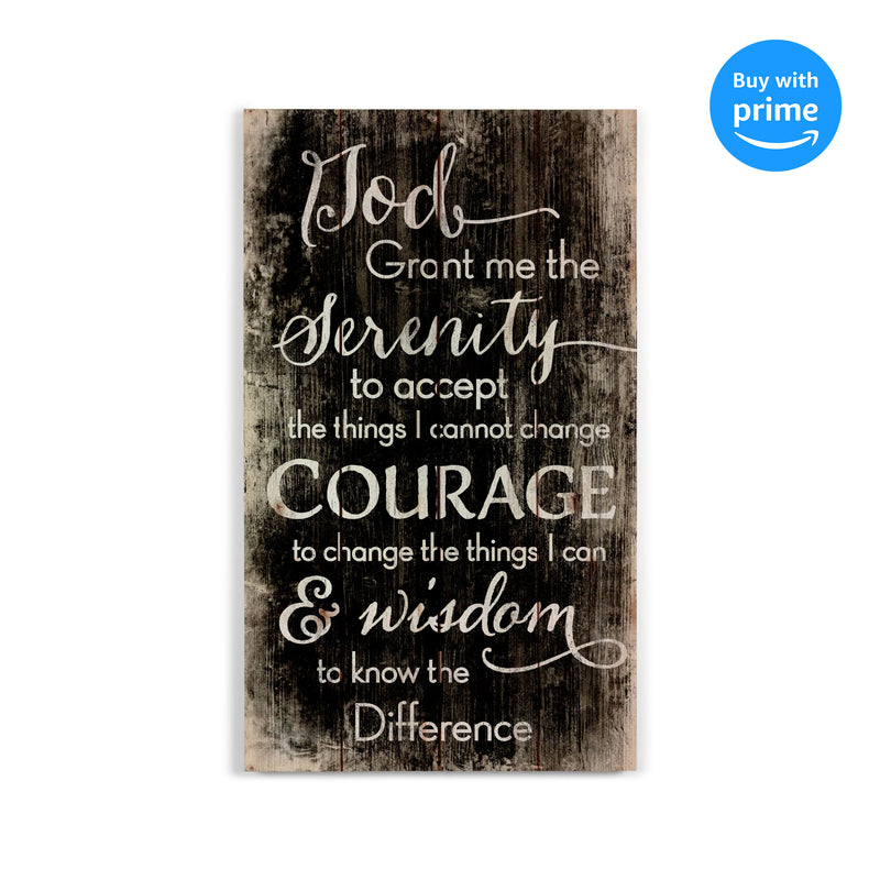 P. Graham Dunn Serenity Prayer Black and White Distressed 24 x 14 Wood Pallet Wall Art Sign Plaque