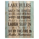 P. Graham Dunn Lake Rules Relax Unwind Fishing Memories 16 x 12 inch Pine Wood Plank Wall Sign Plaque
