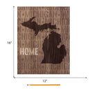 P. Graham Dunn Michigan State Home Shape Design 16 x 12 Pine Wood Lath Wall Art Sign Plaque