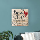 P. Graham Dunn Be Still Red Birds Design 12 x 12 Wood Lath Wall Art Sign Plaque