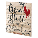 P. Graham Dunn Be Still Red Birds Design 12 x 12 Wood Lath Wall Art Sign Plaque