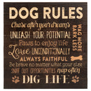 P. Graham Dunn Dog Rules Paw Prints 12 x 12 Wood Pallet Design Wall Art Sign Plaque