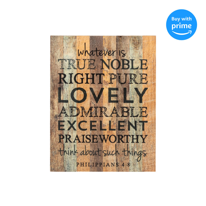 P. Graham Dunn Whatever is True Noble Pure Lovely 16 x 12 Wood Pallet Design Wall Art Sign