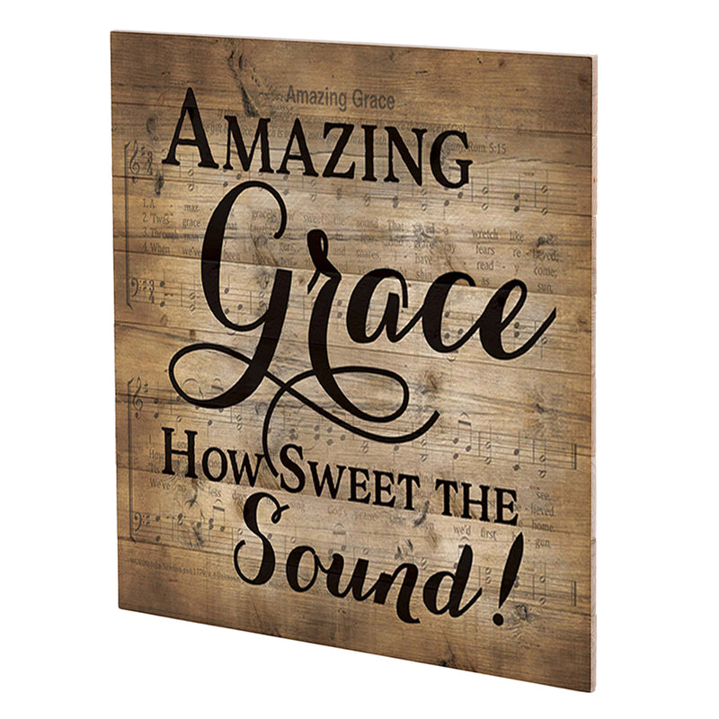 P. Graham Dunn Amazing Grace Sheet Music Design 12 x 12 Wood Lath Wall Art Sign Plaque