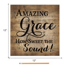 P. Graham Dunn Amazing Grace Sheet Music Design 12 x 12 Wood Lath Wall Art Sign Plaque
