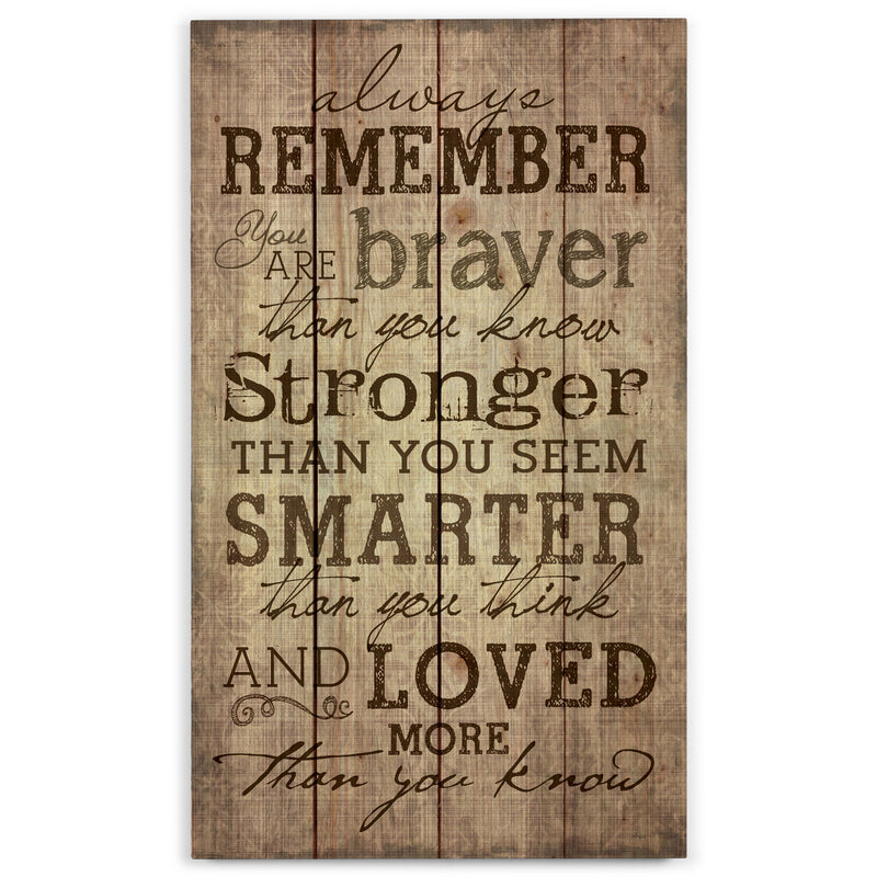 P. Graham Dunn Always Remember You are Stronger Than You Know 24 x 14 Wood Pallet Design Wall Art Sign Plaque