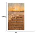 P. Graham Dunn Footprints in The Sand Beach Scene 24 x 14 Wood Pallet Design Wall Art Sign Plaque