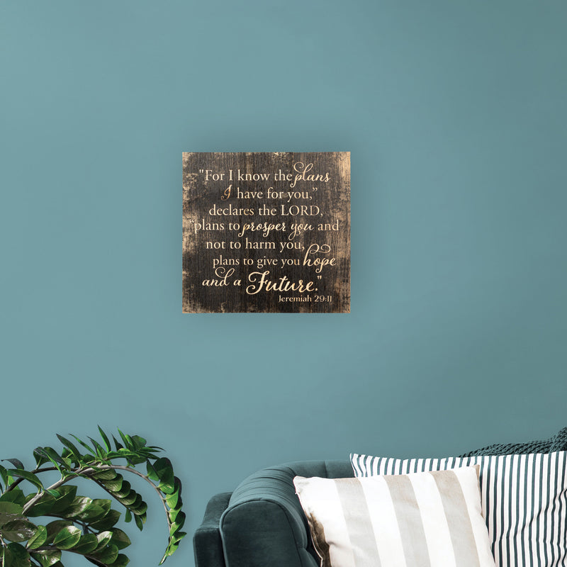 P. Graham Dunn I Know The Plans I Have for You Distressed 10 x 10 Wood Pallet Design Wall Art Sign