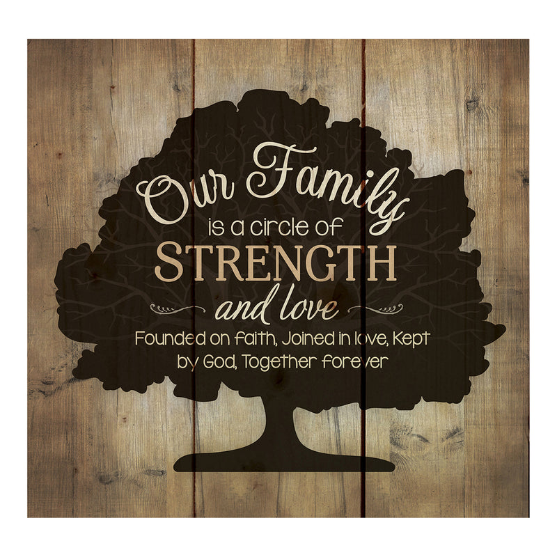 P. Graham Dunn Our Family Circle of Strength Rustic Tree 10 x 10 Wood Pallet Design Wall Art Sign Plaque