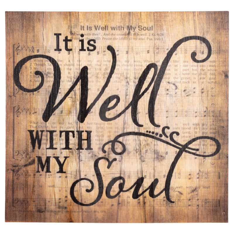P. Graham Dunn It is Well with My Soul Hymn Sheet Music 10 x 10.5 Wood Pallet Wall Art Sign Plaque