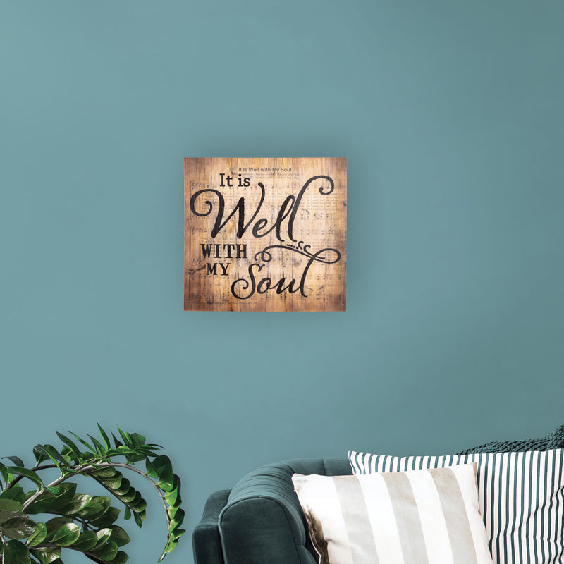 P. Graham Dunn It is Well with My Soul Hymn Sheet Music 10 x 10.5 Wood Pallet Wall Art Sign Plaque