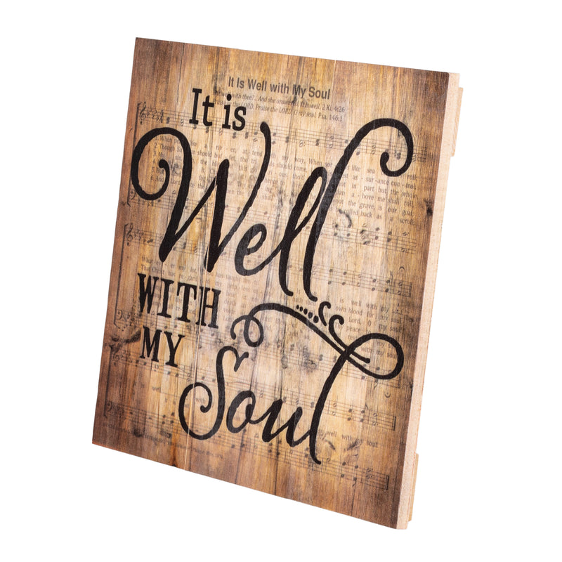 P. Graham Dunn It is Well with My Soul Hymn Sheet Music 10 x 10.5 Wood Pallet Wall Art Sign Plaque