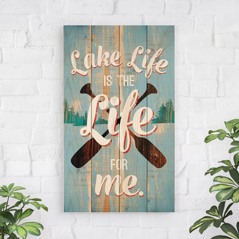 P. Graham Dunn Lake Life is The Life Distressed 24 x 14 Wood Pallet Wall Art Sign Plaque