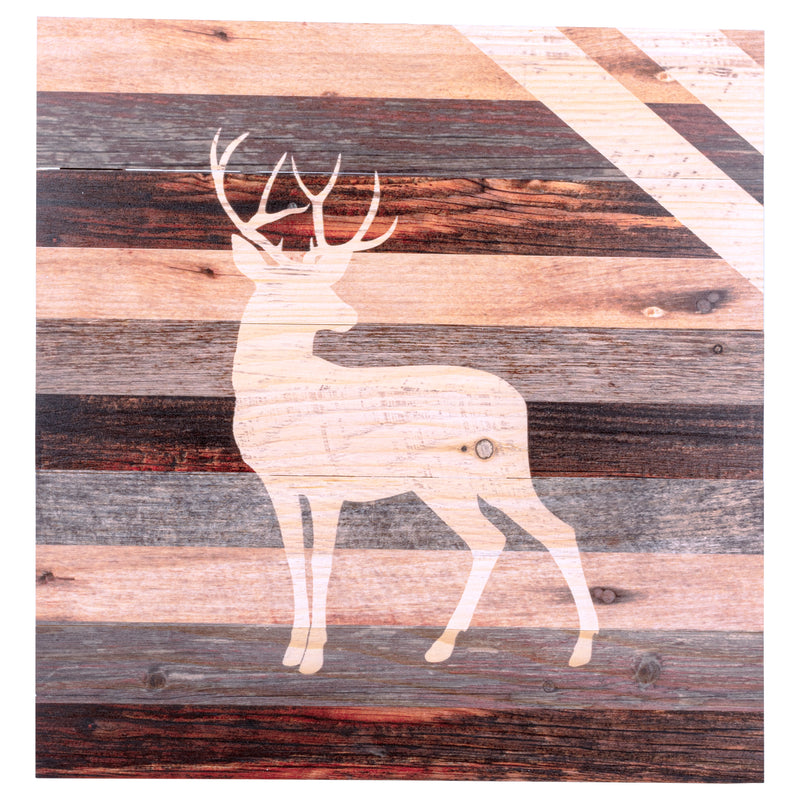 Standing Buck Deer Rustic 18 x 17 Wood Pallet Wall Art Sign Plaque