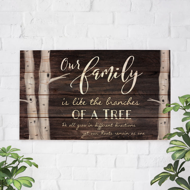 P. Graham Dunn Our Family Tree Dark Distressed 24 x 14 Inch Solid Pine Wood Pallet Wall Plaque Sign