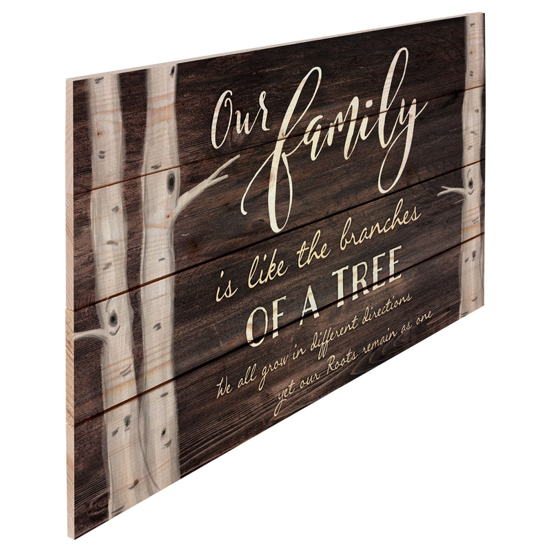P. Graham Dunn Our Family Tree Dark Distressed 24 x 14 Inch Solid Pine Wood Pallet Wall Plaque Sign