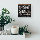 P. Graham Dunn Be Still and Know I am God Black Distressed 7 x 7 Inch Solid Pine Wood Boxed Pallet Wall Plaque Sign