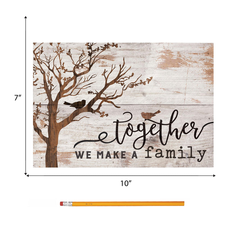 P. Graham Dunn Together We Make A Family Tree White 10 x 7 Inch Solid Pine Wood Boxed Pallet Wall Plaque Sign