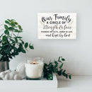P. Graham Dunn Our Family Strength Love Faith White Wash 10 x 7 Inch Solid Pine Wood Boxed Pallet Wall Plaque Sign
