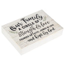 P. Graham Dunn Our Family Strength Love Faith White Wash 10 x 7 Inch Solid Pine Wood Boxed Pallet Wall Plaque Sign