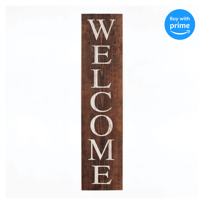 P. Graham Dunn Welcome Distressed Brown 10.5 x 47 Wood Pallet Wall Plaque Sign