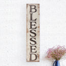 P. Graham Dunn Blessed Distressed Whitewash 10.5 x 47 Wood Pallet Wall Plaque Sign