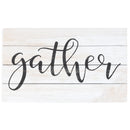 P. Graham Dunn Gather Script Whitewash 24 x 14 Wood Pallet Wall Plaque Sign
