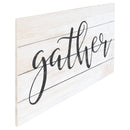 P. Graham Dunn Gather Script Whitewash 24 x 14 Wood Pallet Wall Plaque Sign