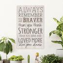 P. Graham Dunn Always Remember Braver Stronger Whitewash 10.5 x 17 Wood Pallet Wall Plaque Sign