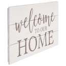 P. Graham Dunn Welcome to Our Home Whitewash 17 x 10.5 Wood Pallet Wall Plaque Sign