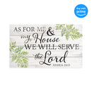 P. Graham Dunn My House Will Serve The Lord Whitewash 24 x 14 Wood Pallet Wall Plaque Sign