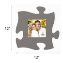 Solid Grey 5.5 x 5.5 Photo Frame Inspirational Puzzle Piece Wall Art Plaque