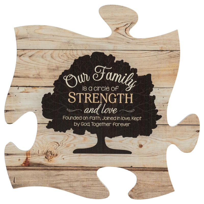 P. Graham Dunn Our Family Tree On Faded Wood Look 12 x 12 Wall Hanging Puzzle Piece Plaque