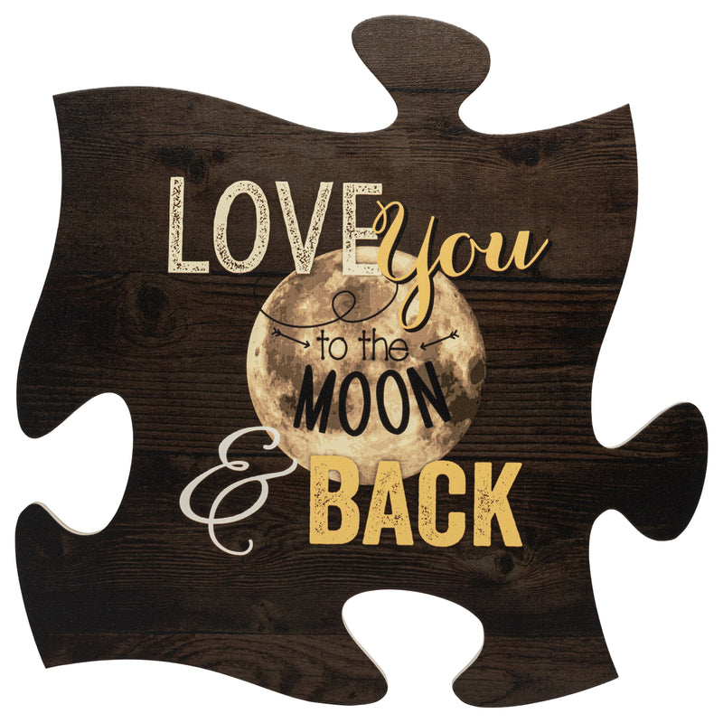 P. Graham Dunn Love You to The Moon & Back 12 x 12 inch Wood Puzzle Piece Wall Sign Plaque
