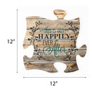 P. Graham Dunn This is Our Happily Ever After 12 x 12 inch Wood Puzzle Piece Wall Sign Plaque