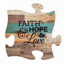 P. Graham Dunn Faith Hope & Love Multicolor 12 x 12 Wood Wall Art Puzzle Piece Plaque