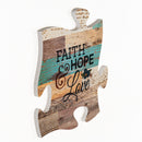 P. Graham Dunn Faith Hope & Love Multicolor 12 x 12 Wood Wall Art Puzzle Piece Plaque