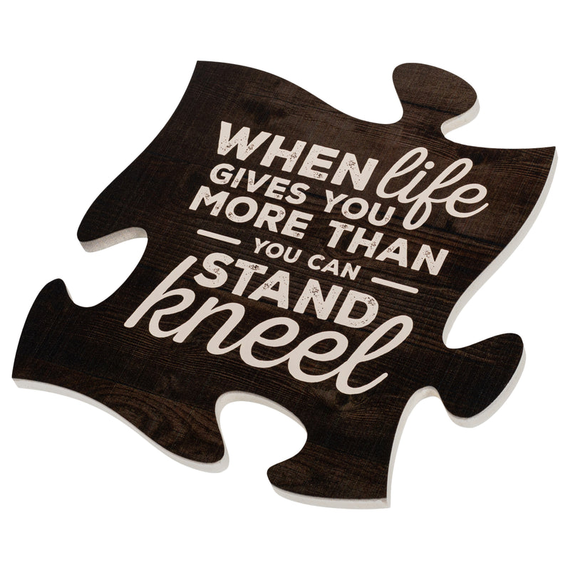 P. Graham Dunn When Life Gets Too Hard to Stand‚Äö√†√∂‚àö¬¢Kneel 12 x 12 Wood Wall Art Puzzle Piece Plaque