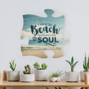 P. Graham Dunn Day at The Beach Restores The Soul 12 x 12 Wall Hanging Puzzle Piece Plaque