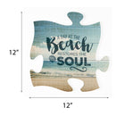 P. Graham Dunn Day at The Beach Restores The Soul 12 x 12 Wall Hanging Puzzle Piece Plaque