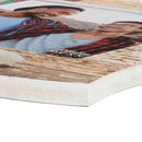 P. Graham Dunn Teal Multicolor Distressed Wood Look 12 x 12 Wall Hanging Wood Puzzle Piece Photo Frame